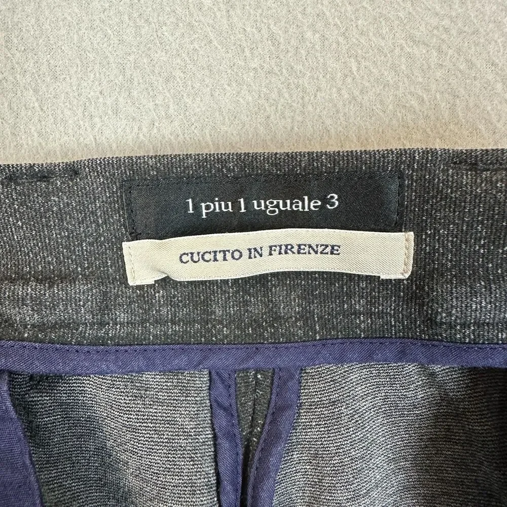 1PIU1UGUALE3 x Giab's Men Size VI Easy Italy Trouser Pants Black Grey Drawstring